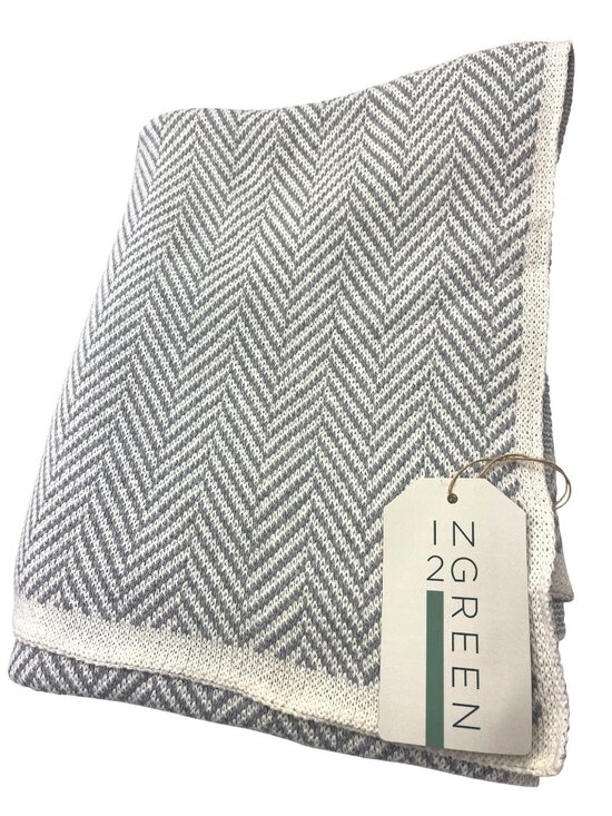In2green Other - In2green Recycled Cotton & Polyester Knit Throw Blanket W/ Tote Bag Sustainable